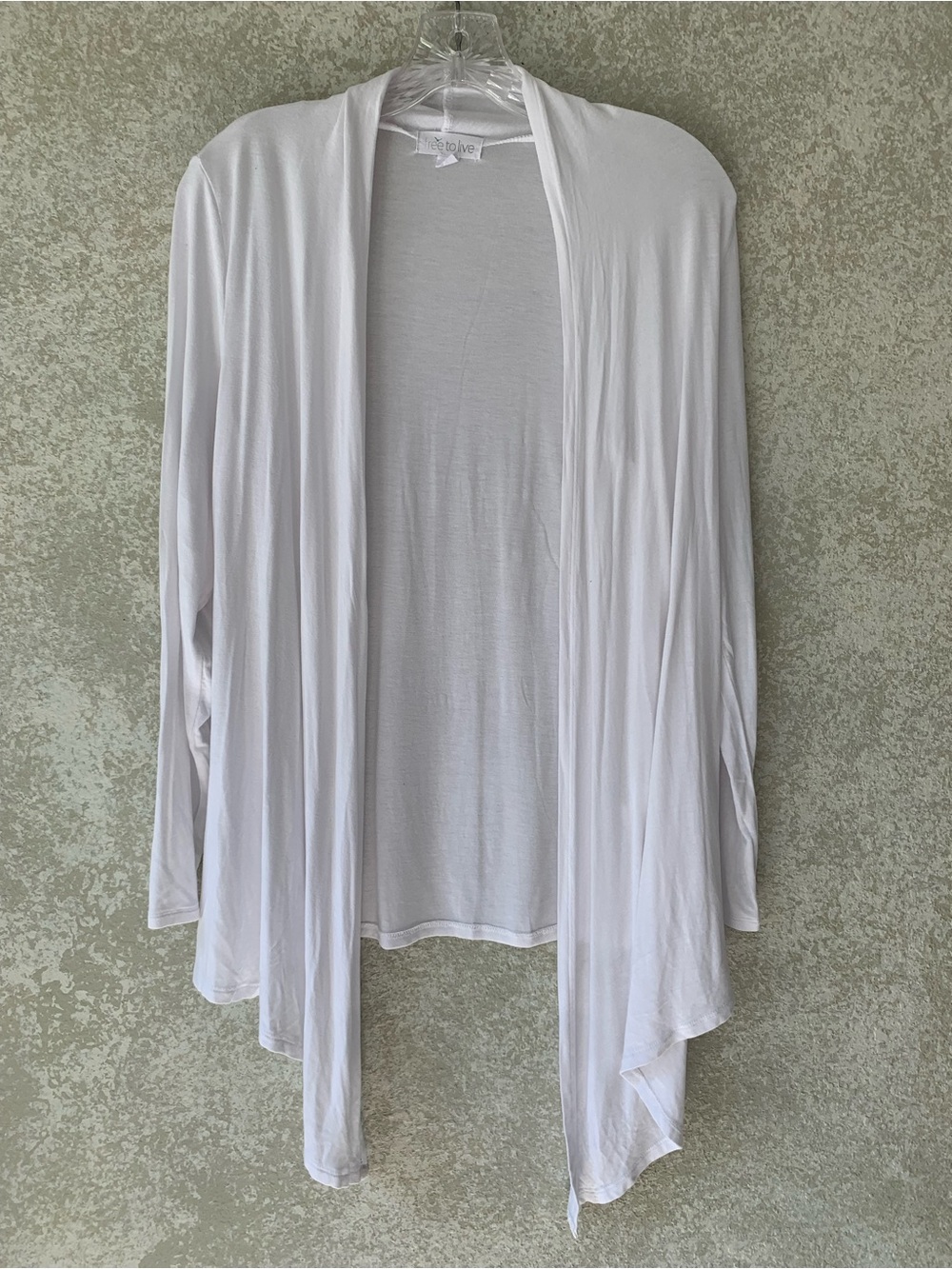 Lightweight Open-Front White Draped Cardigan by eILEVÉ
